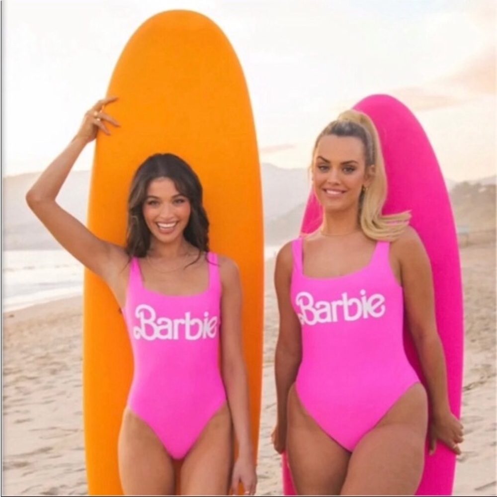 Women’s Barbie Pink Costume Bodysuit Swimsuit